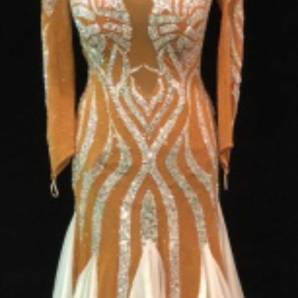 White Swan Smooth Couture Ballroom or Pageant Gown, Swarovski AB, Dore Designs